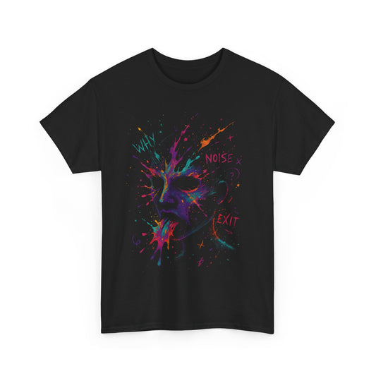 Colorful Splash Unisex Heavy Cotton Tee, Vibrant Graphic Shirt for Art Lovers, Music Festivals, Casual Wear, Unique Gift